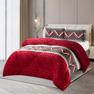 Plumon De Invierno Plush Liso Con Chiporro De 1.5 Plazas + 1 Funda Para Almohada Cip1.5p-39