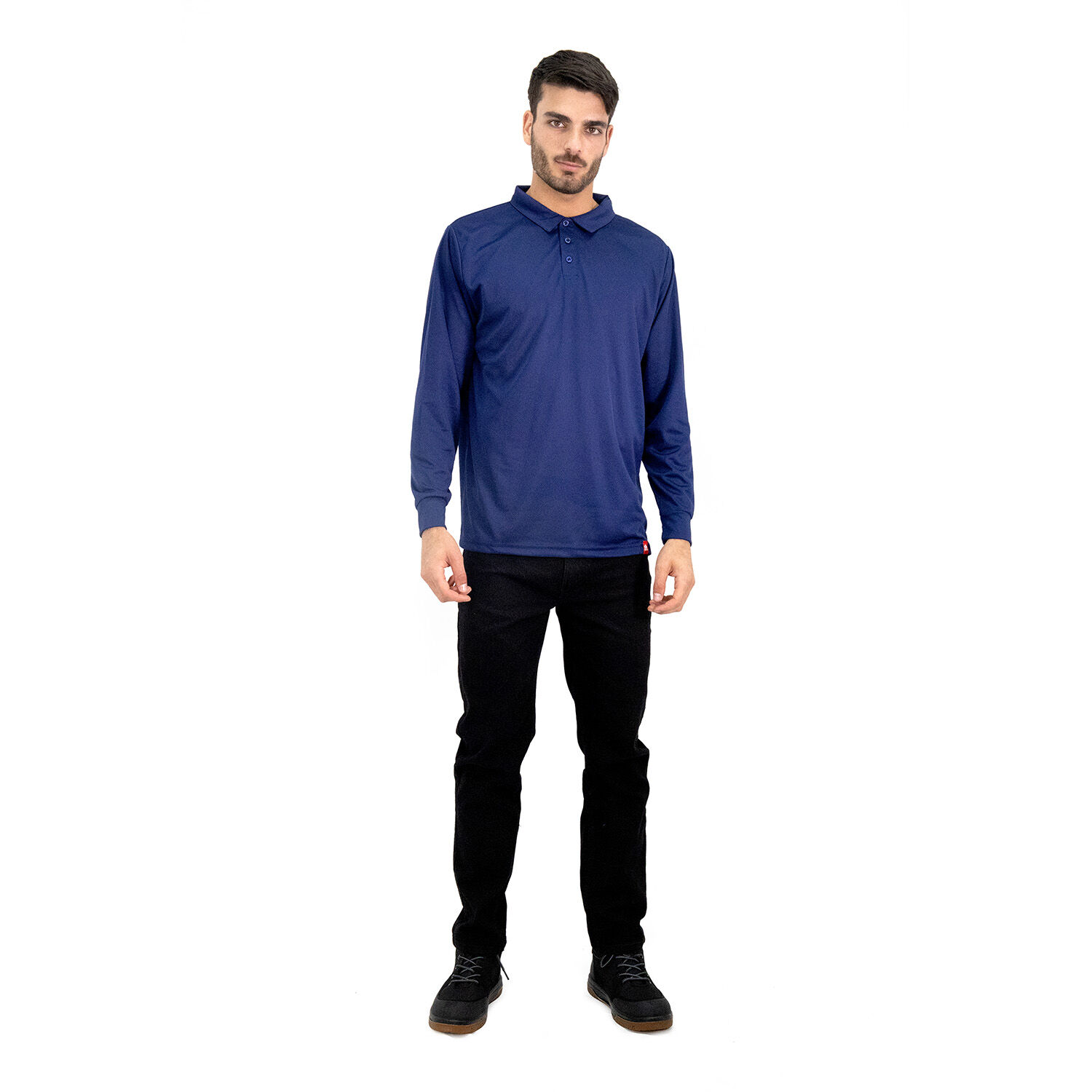 Polera Cooldry Quebec Manga Larga Azul image number 3.0