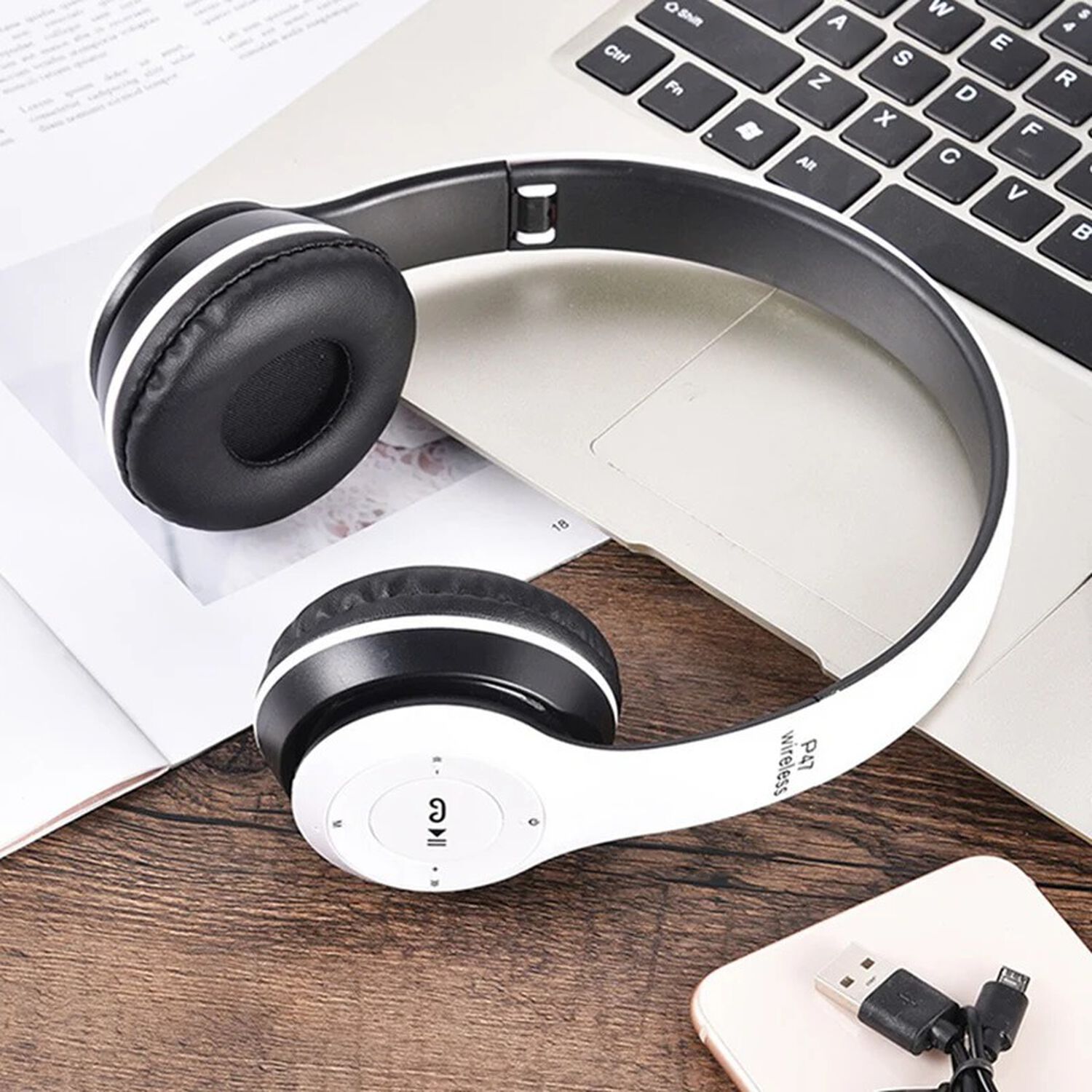 Aud&iacute;fonos Bluetooth Inalambricos On Ear Grandes P47 Micro Sd Recargable Usb image number 7.0