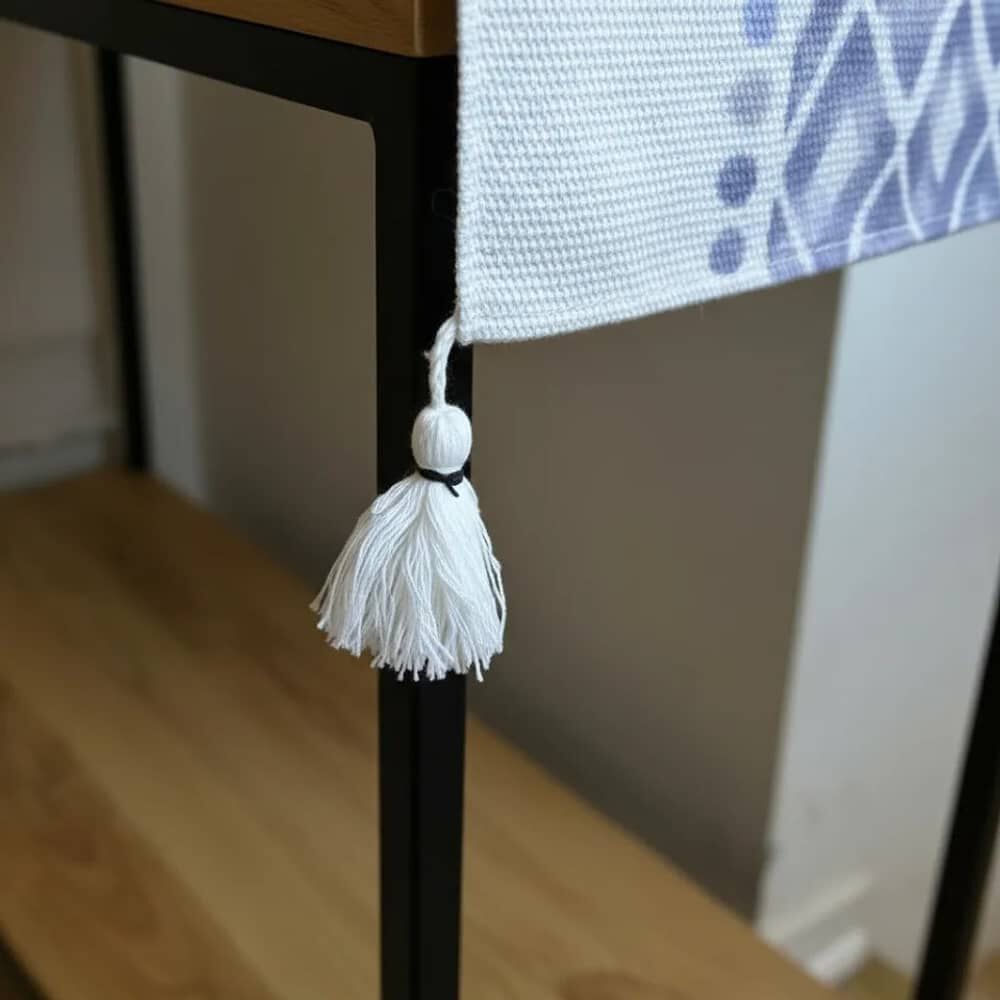 Camino De Mesa Tejido Azul - Dise&ntilde;o Diamante image number 2.0