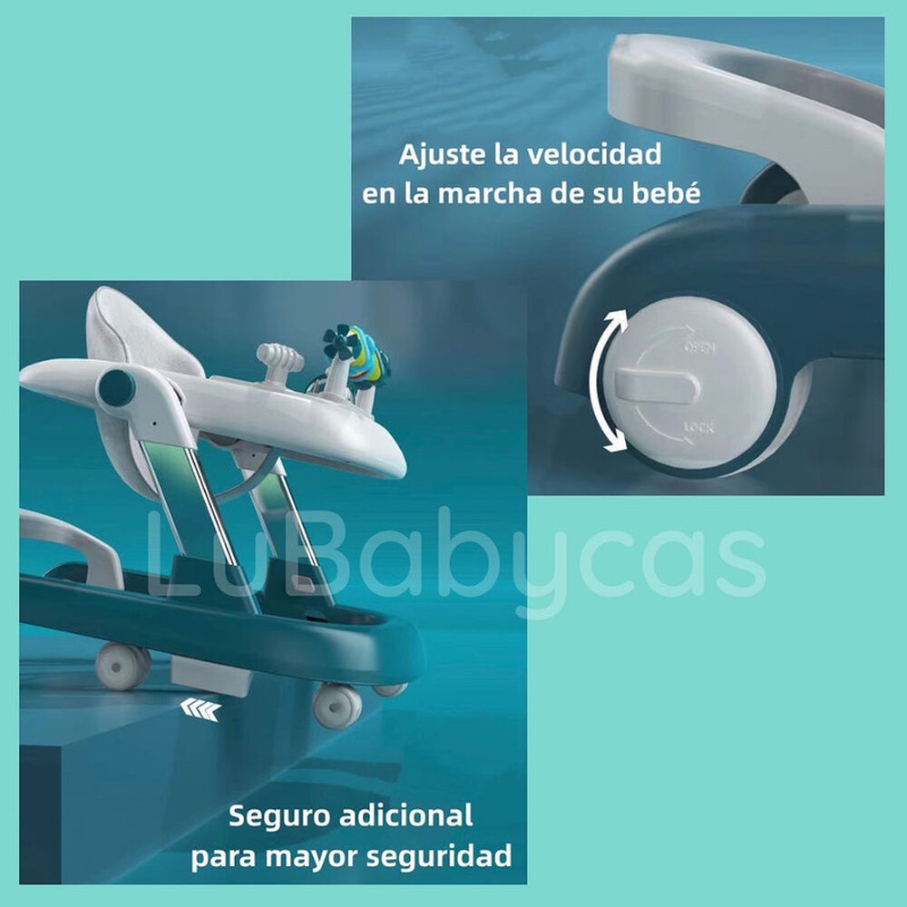 Andador Caminador Multifuncional 4 En 1 Lubabycas Burdeos image number 5.0