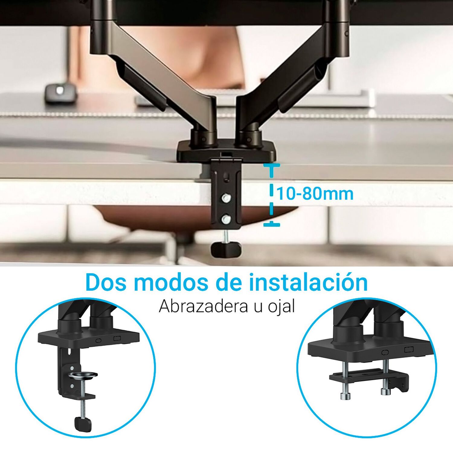 Soporte Articulado Kolke Sistema De Gas Para Dos Monitores image number 2.0