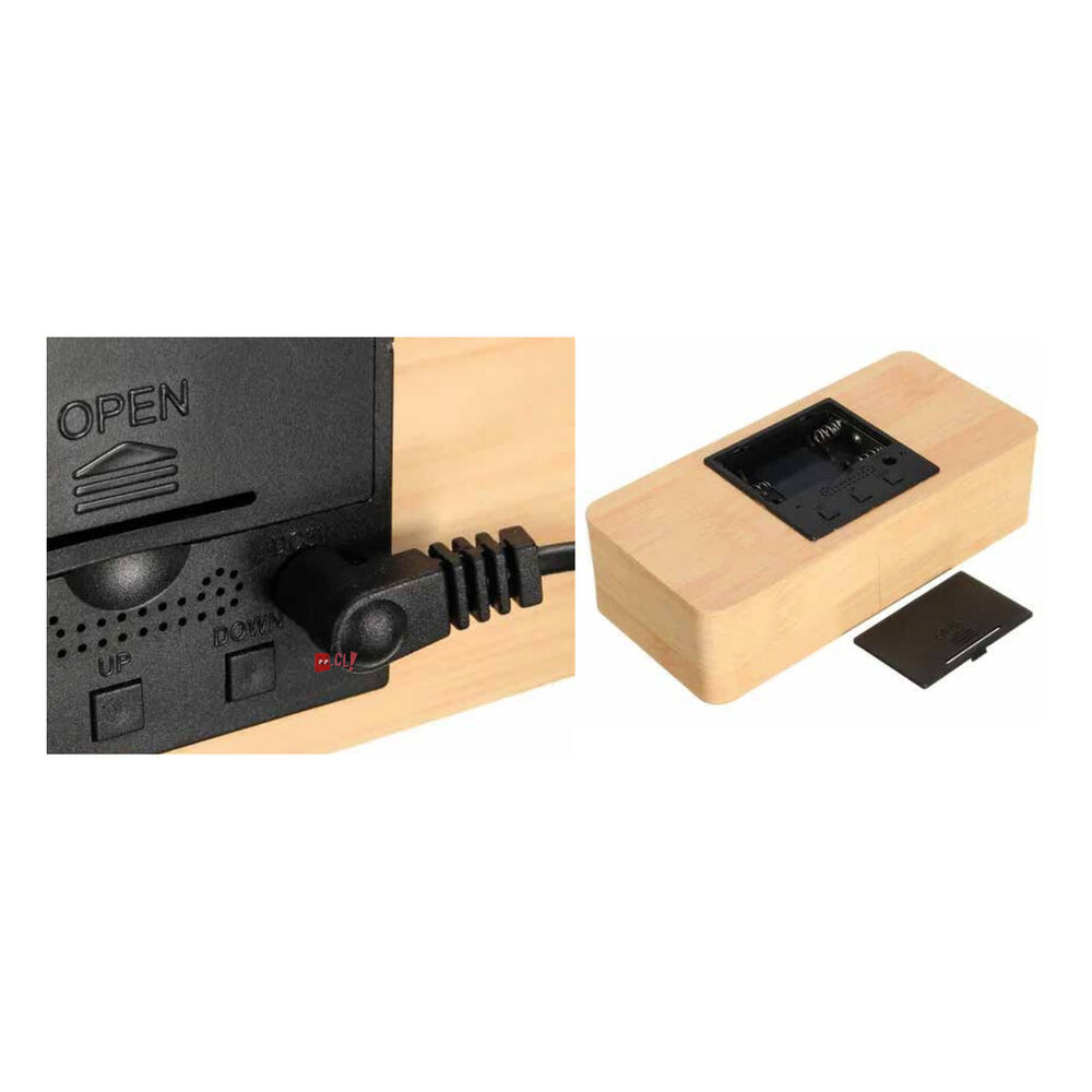 Reloj Despertador De Madera Con Pantalla Digital - Ps image number 1.0