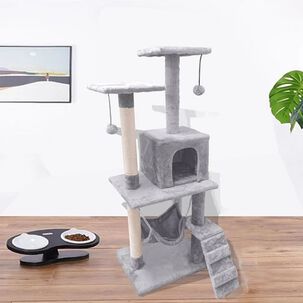 Rascador Torre Gato Arbol Trepador Terciopelo + Hamaca
