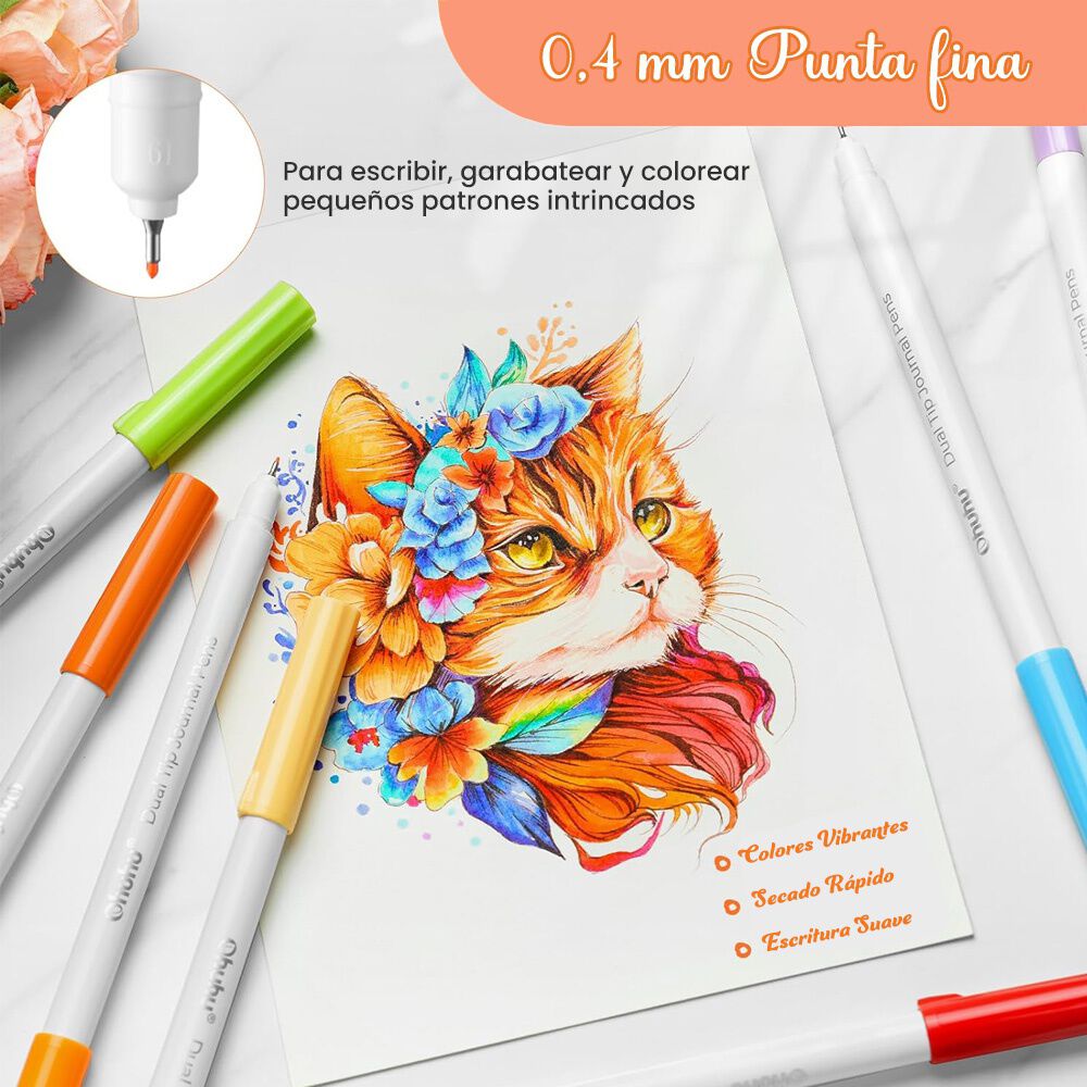 Ohuhu 40 Marcadores A Base De Agua, Pincel Y Fineliner image number 2.0