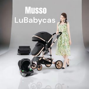 Coche Travel System Con Accesorios Musso Rosado Lubabycas