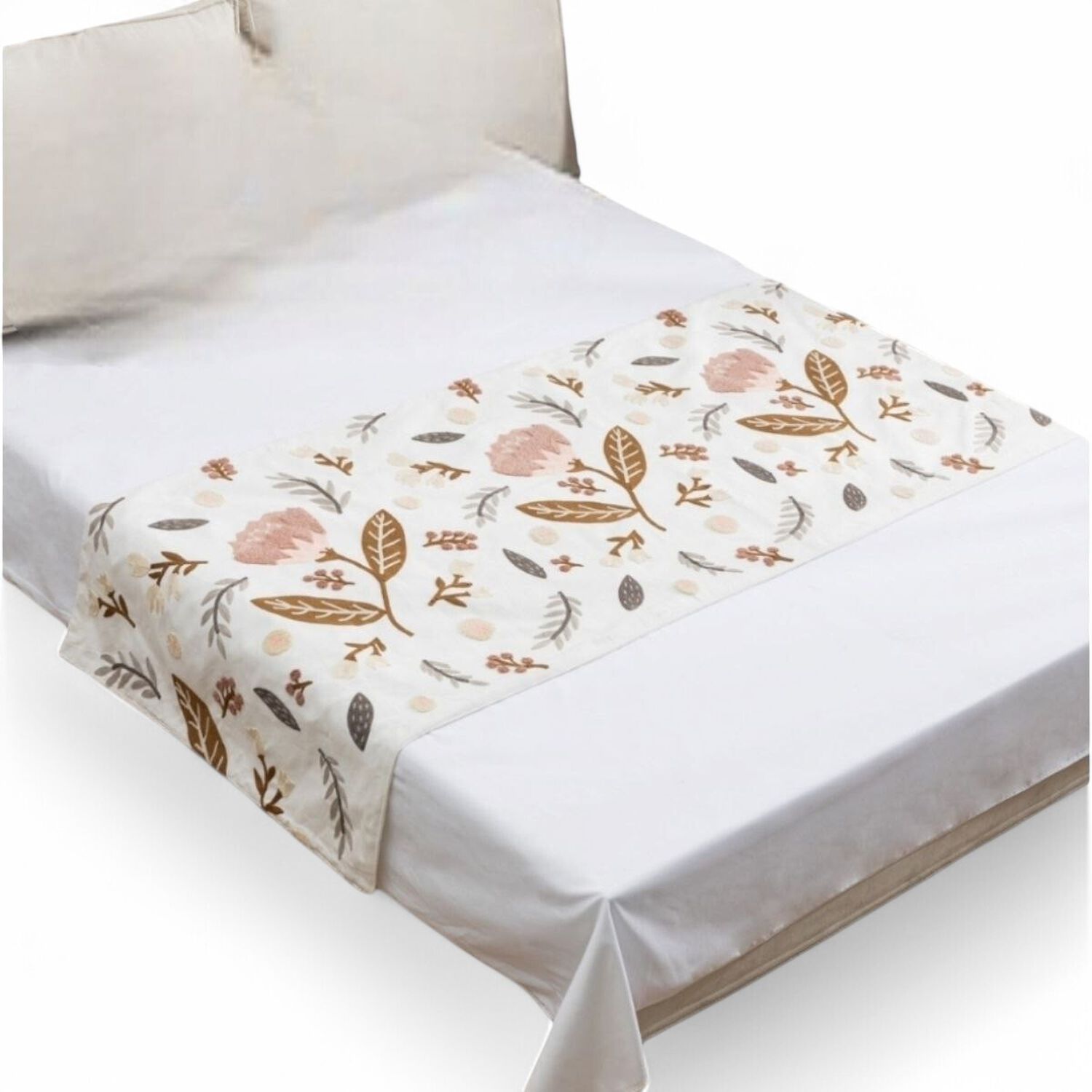  Piecera Pie De Cama Bordada 210cm X 70cm Para Cama De 2 Plazas O King - Pb3-7 image number 0.0