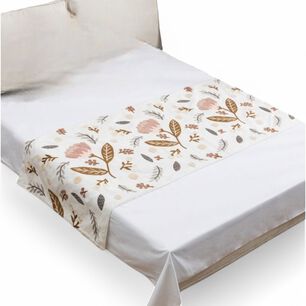  Piecera Pie De Cama Bordada 210cm X 70cm Para Cama De 2 Plazas O King - Pb3-7