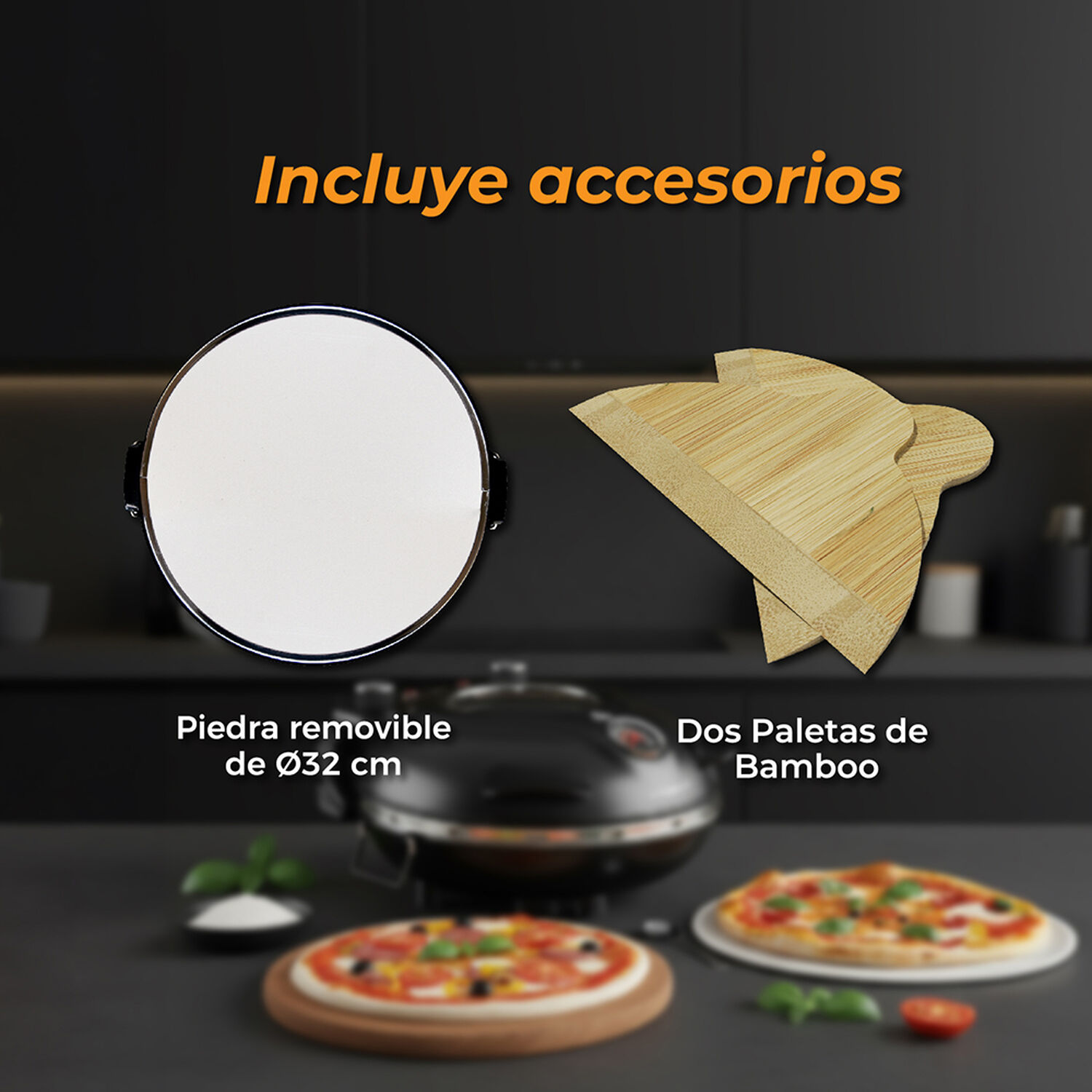 Horno Pizza A La Piedra Black Edition Kitchen-it image number 6.0
