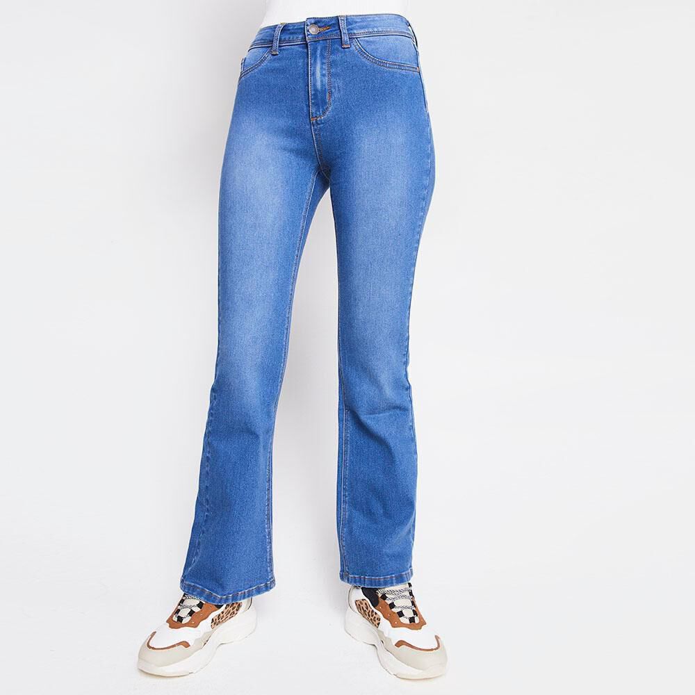 Jeans Tiro Alto Flare Mujer Rolly Go image number 0.0