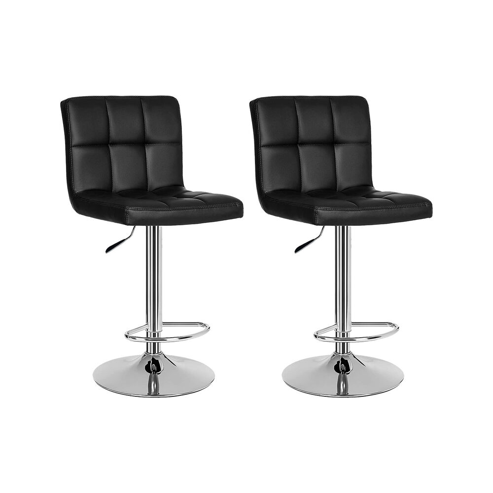 Pack 2 Silla Piso Bar Taburete Con Respaldo Cuadrado Negro image number 0.0