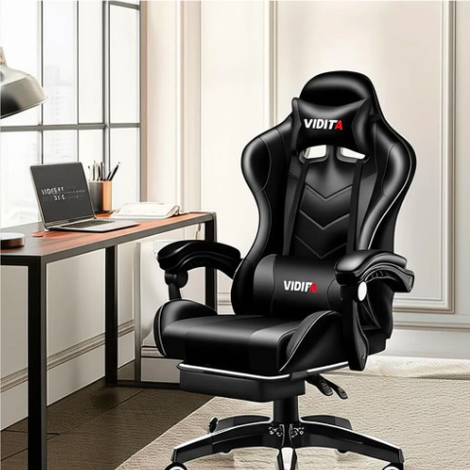 Silla Gamer Ergon&oacute;mica Negra image number 1.0