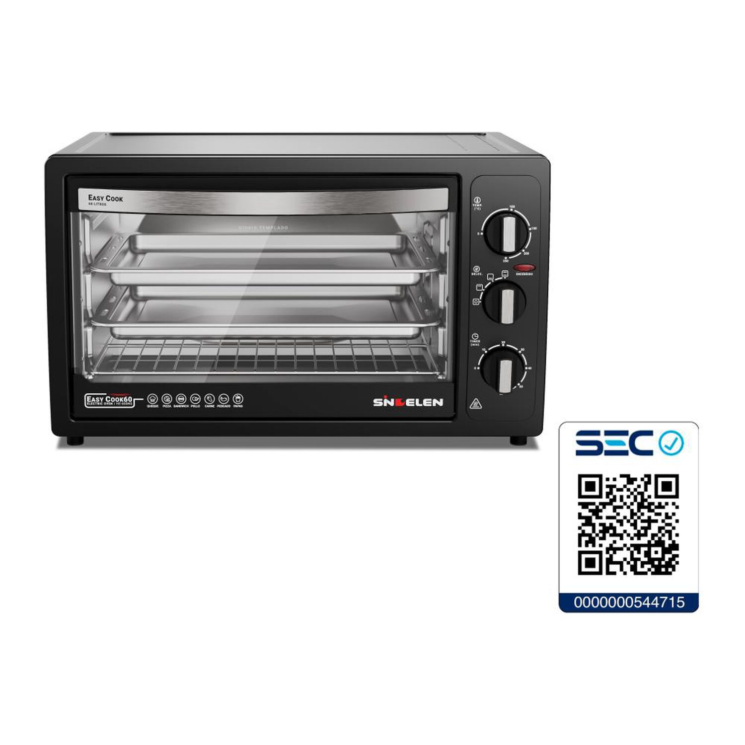 Horno El&eacute;ctrico Sindelen HE-600NG / 60 Litros / 1850W image number 5.0