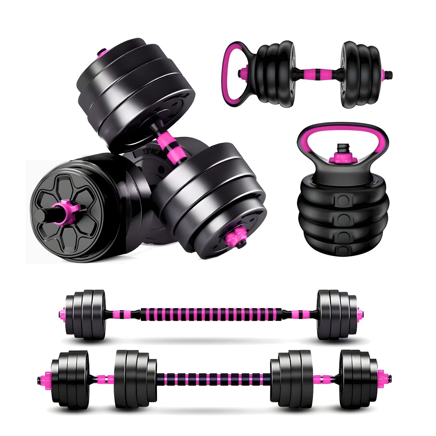 Set Mancuernas Barra Ajustables 20 Kg 3 En 1 image number 0.0