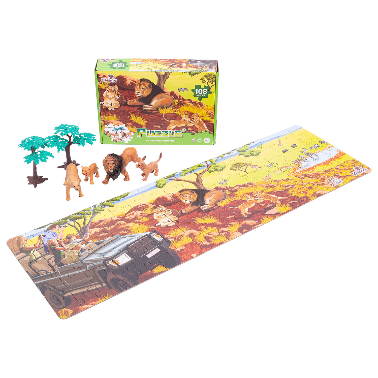 Puzzle Le&oacute;n 108 Piezas + Figuras image number 1.0