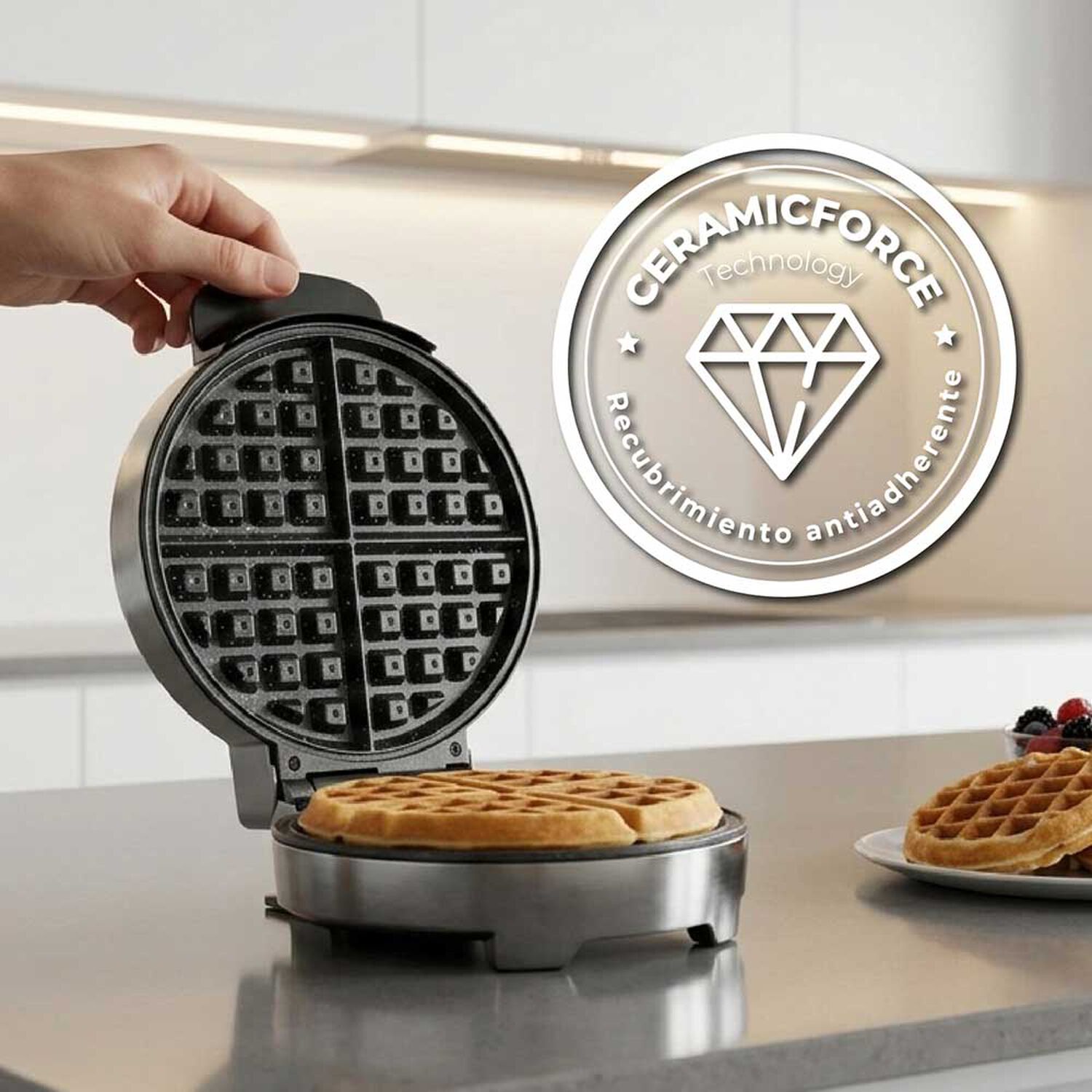 M&aacute;quina De Waffles Belgian Crisp Con Revestimiento De Cer&aacute;mica Antiadherente image number 3.0