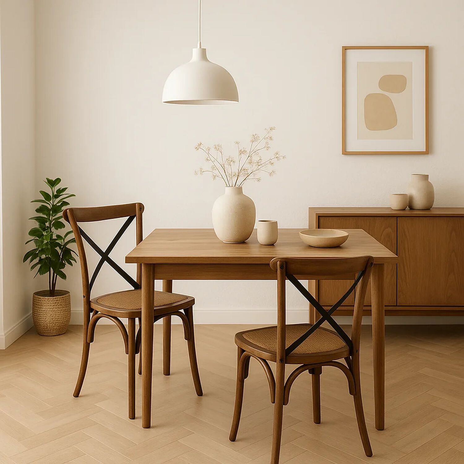 Silla Crossback Madera Rattan - Caf&eacute; Vintage image number 2.0