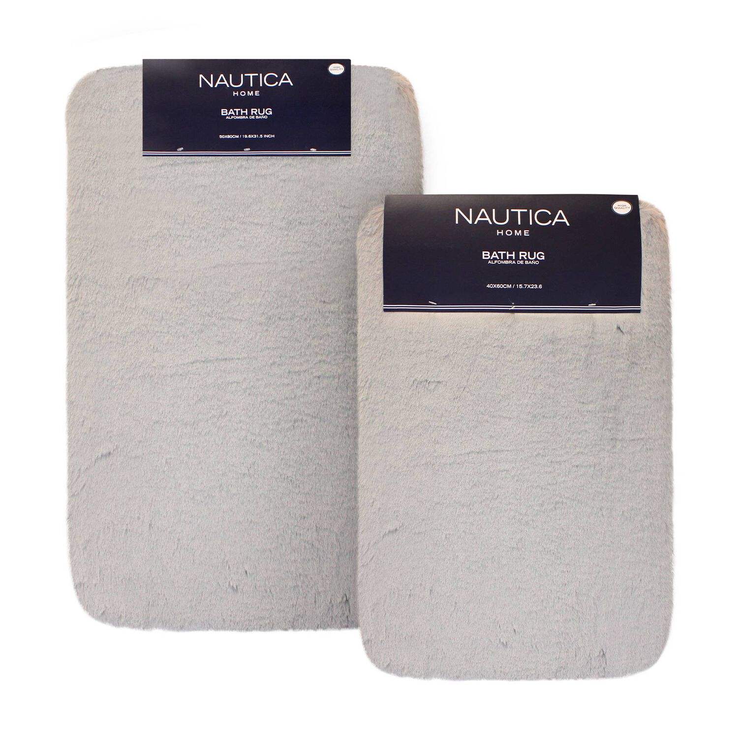 Pack 2 Alfombras De Ba&ntilde;o Ultra Suave Nautica 40x60 + 50x80cm Gris Claro image number 0.0