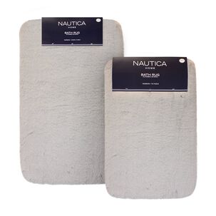 Pack 2 Alfombras De Ba&ntilde;o Ultra Suave Nautica 40x60 + 50x80cm Gris Claro