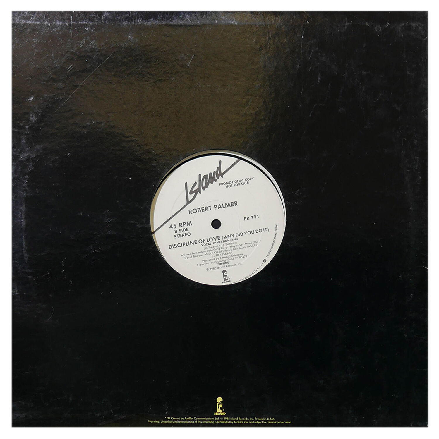 Robert Palmer - Discipline Of Love (why Did You Do It) | 12" Maxi Single Usado image number 1.0