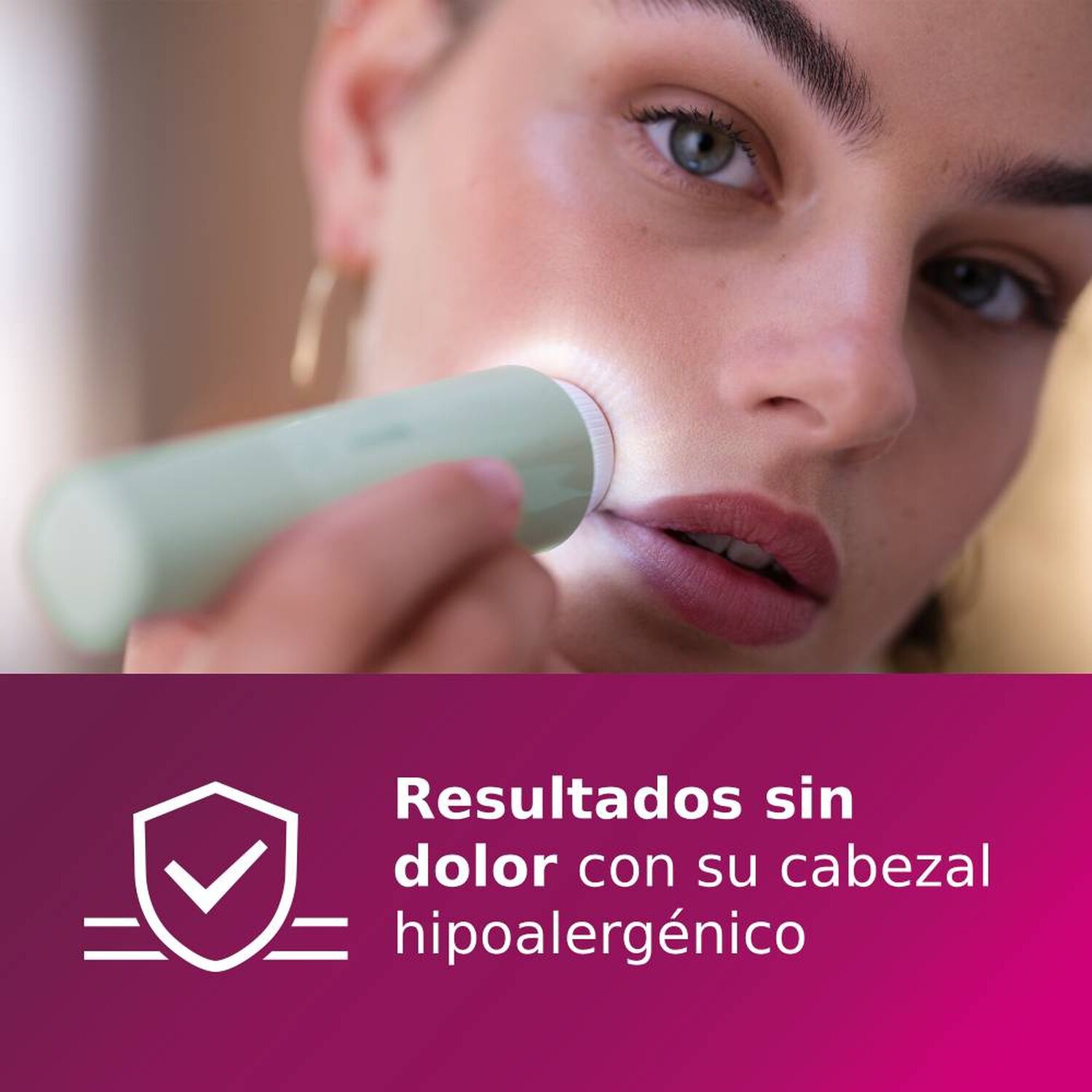 Depiladora Facial Philips Serie 5000 Brr474/00 Color Verde image number 2.0