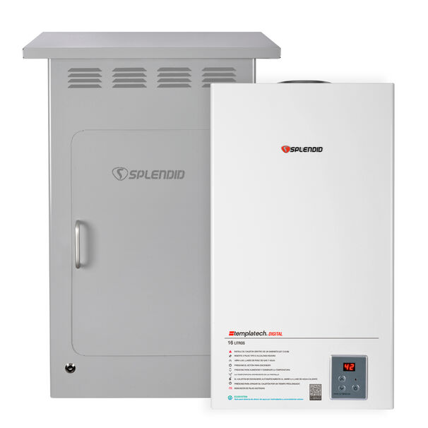 Pack Calefont 16l Tiro Natural Gas Licuado + Gabinete