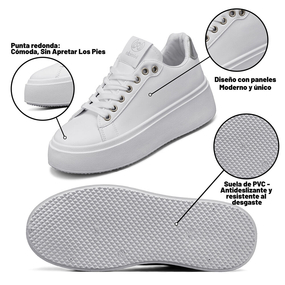 Zapatilla Casual Urbana Plataforma Mujer Weide Lt130b image number 9.0
