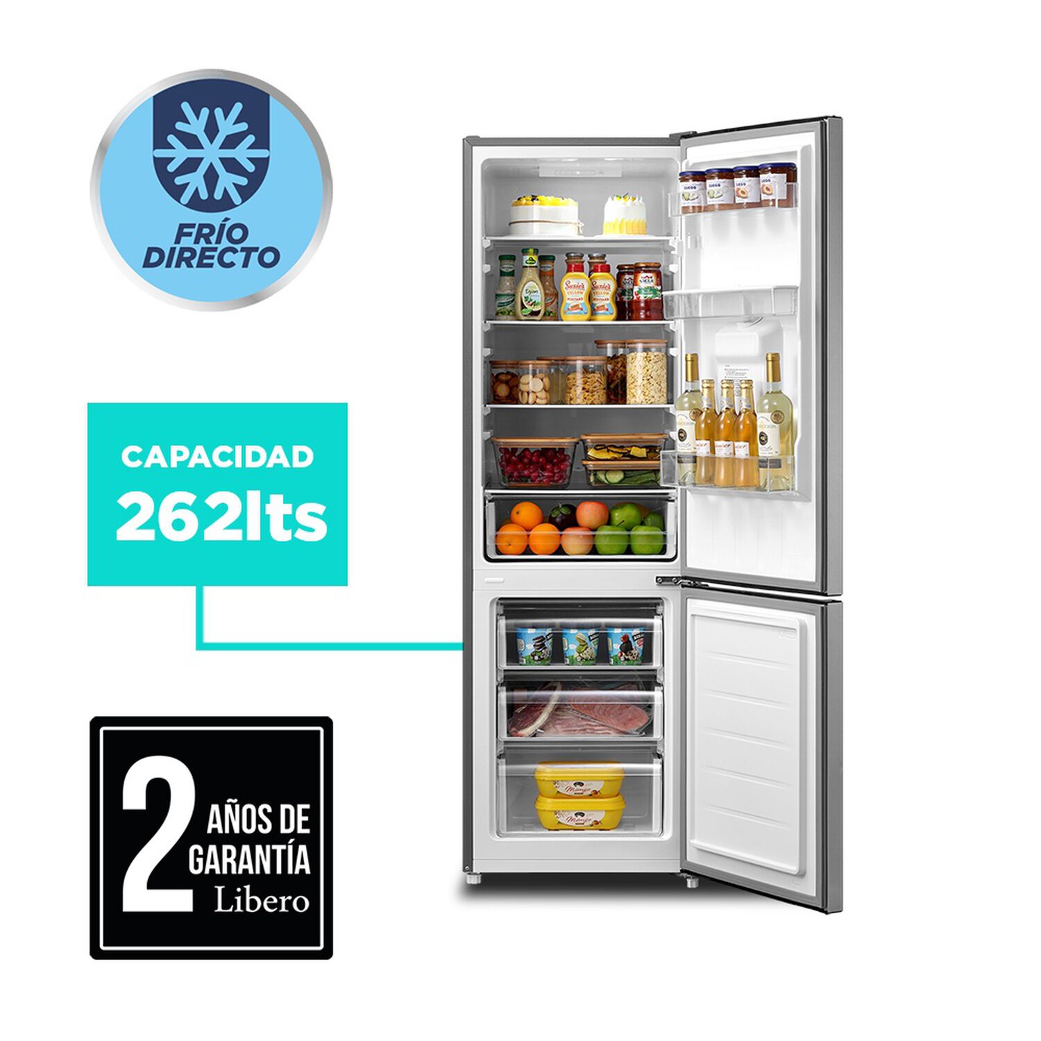 Refrigerador Bottom Freezer Frio Directo 262 Lts Lrb-270sdiw image number 5.0