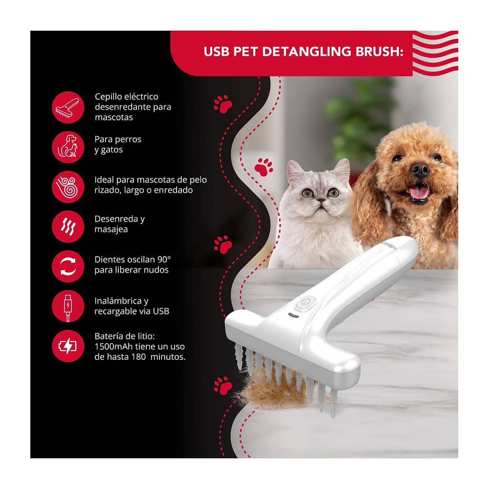 Desenredador De Pelo Thor Electric Usb Pet Detangling Brush image number 1.0