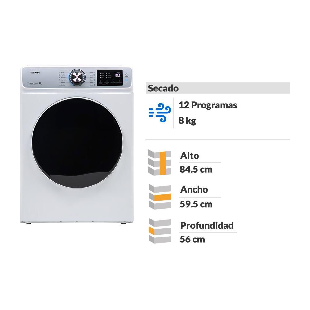 Secadora Winia WKR-08K1W3 / 8 Kg image number 1.0