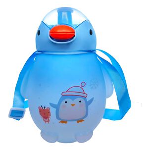 Botella Agua Kawaii 1500ml Azul Con Stickers Y Correa
