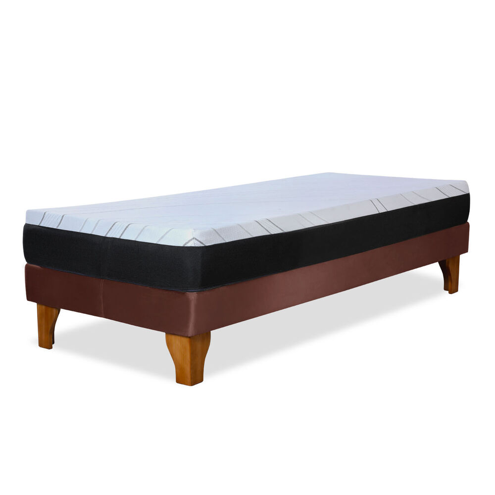Cama Europea Zen Pro 1.5 Plazas Tela Velvet Chocolate image number 3.0