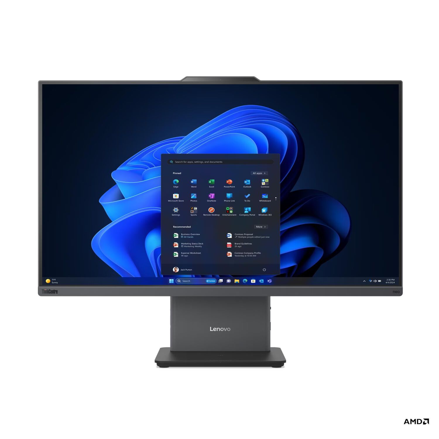 Aio Desktop Thinkcentre Neo 55a Gen6 Amd Ryzen 5 16gb Ram 512gb Ssd 23.8" image number 1.0