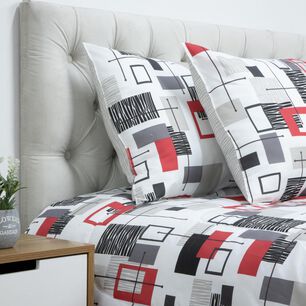Set Plum&oacute;n + 2 Almohadas Casaideal Geometrico / 2 Plazas