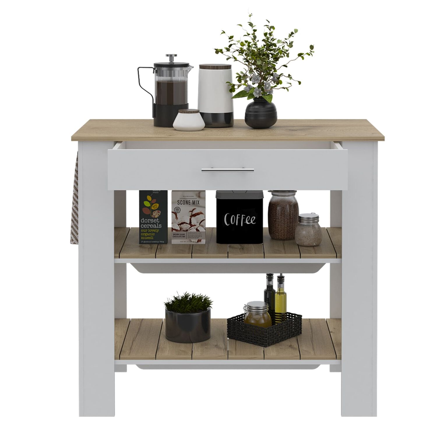 Isla De Cocina 101x93x50 Cm Fm-008b Blanco image number 1.0