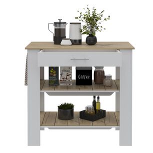 Isla De Cocina 101x93x50 Cm Fm-008b Blanco