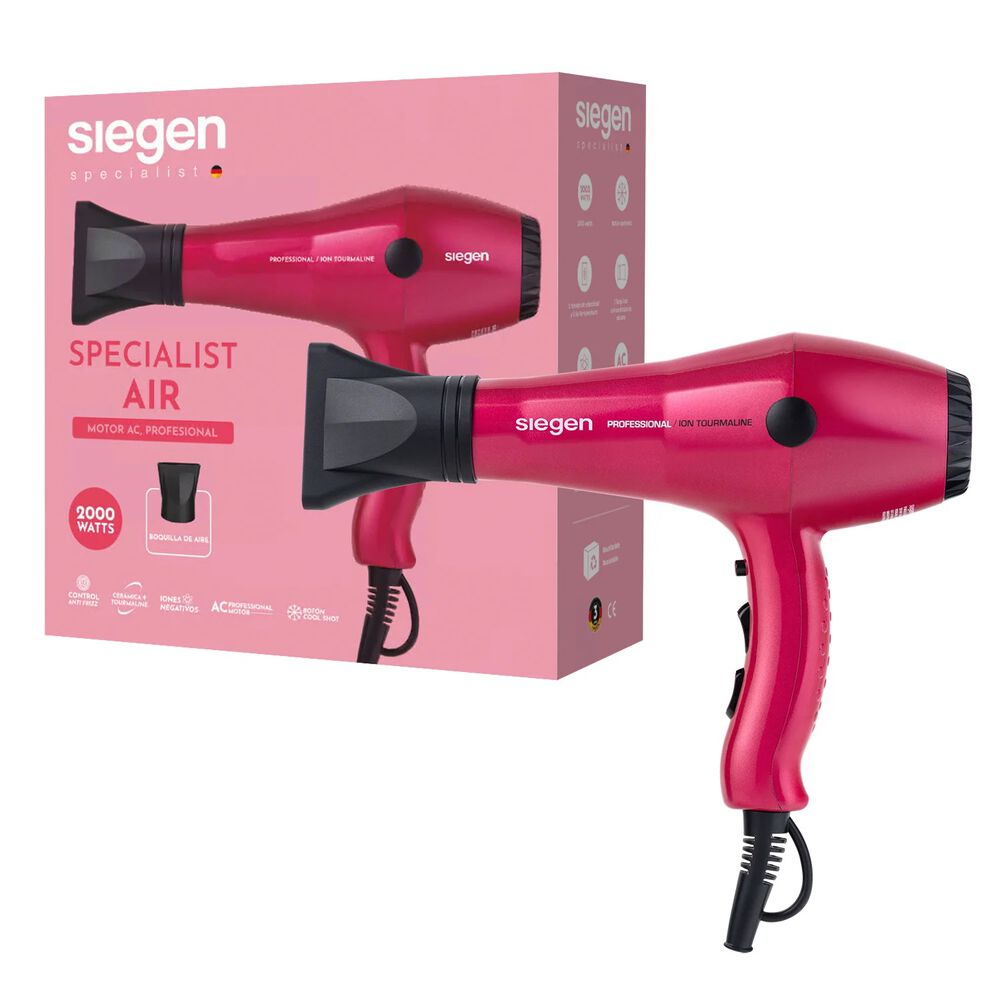 Secador De Pelo Siegen Specialist Air Iones Negativos Rosa Sg3049c01 2000watts image number 5.0