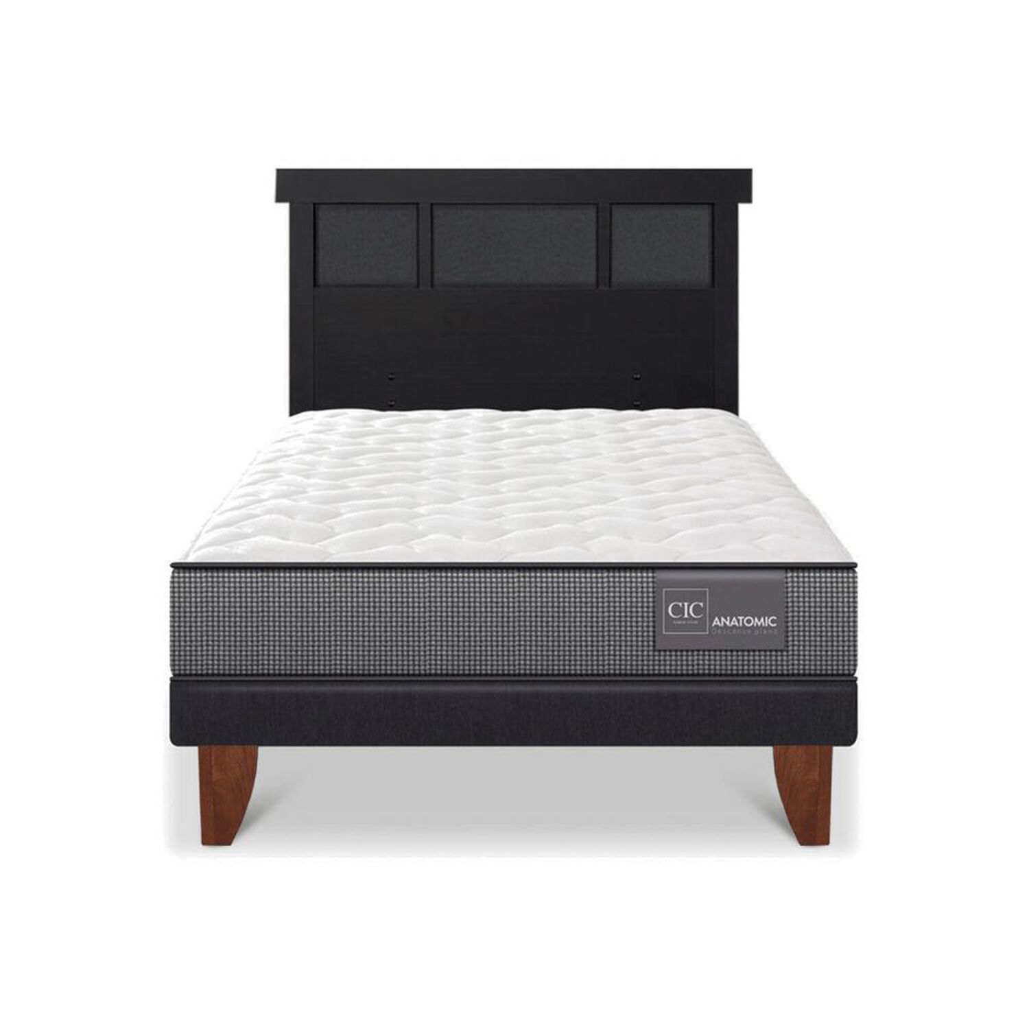 Cama Europea Cic Anatomic / 1.5 Plazas / Base Normal + Respaldo image number 0.0