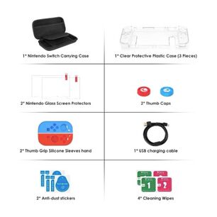Estuche Protector Para Nintendo Switch Oled Kit 17 En1 Funda