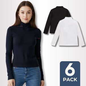 Pack 6 Camisetas Beatle Algod&oacute;n Primera Capa Juvenil Ni&ntilde;a Polera Surtidos