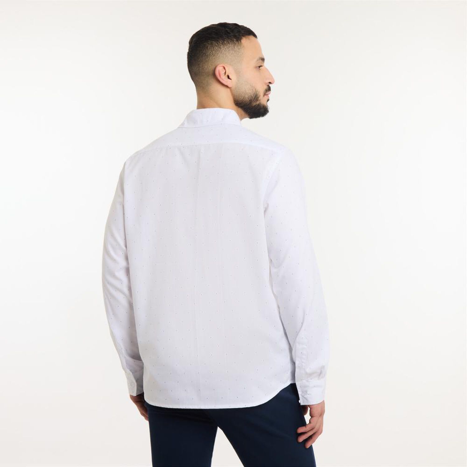 Camisa Lisa Manga Larga Hombre Az Black image number 3.0