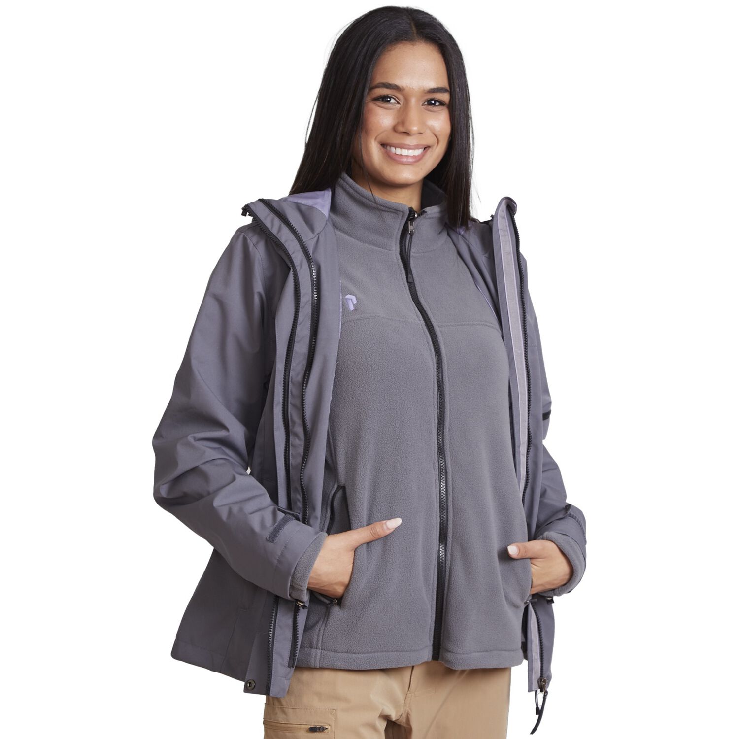 Parka 3 En 1 Peakperformance Mujer Vinter Gris image number 2.0