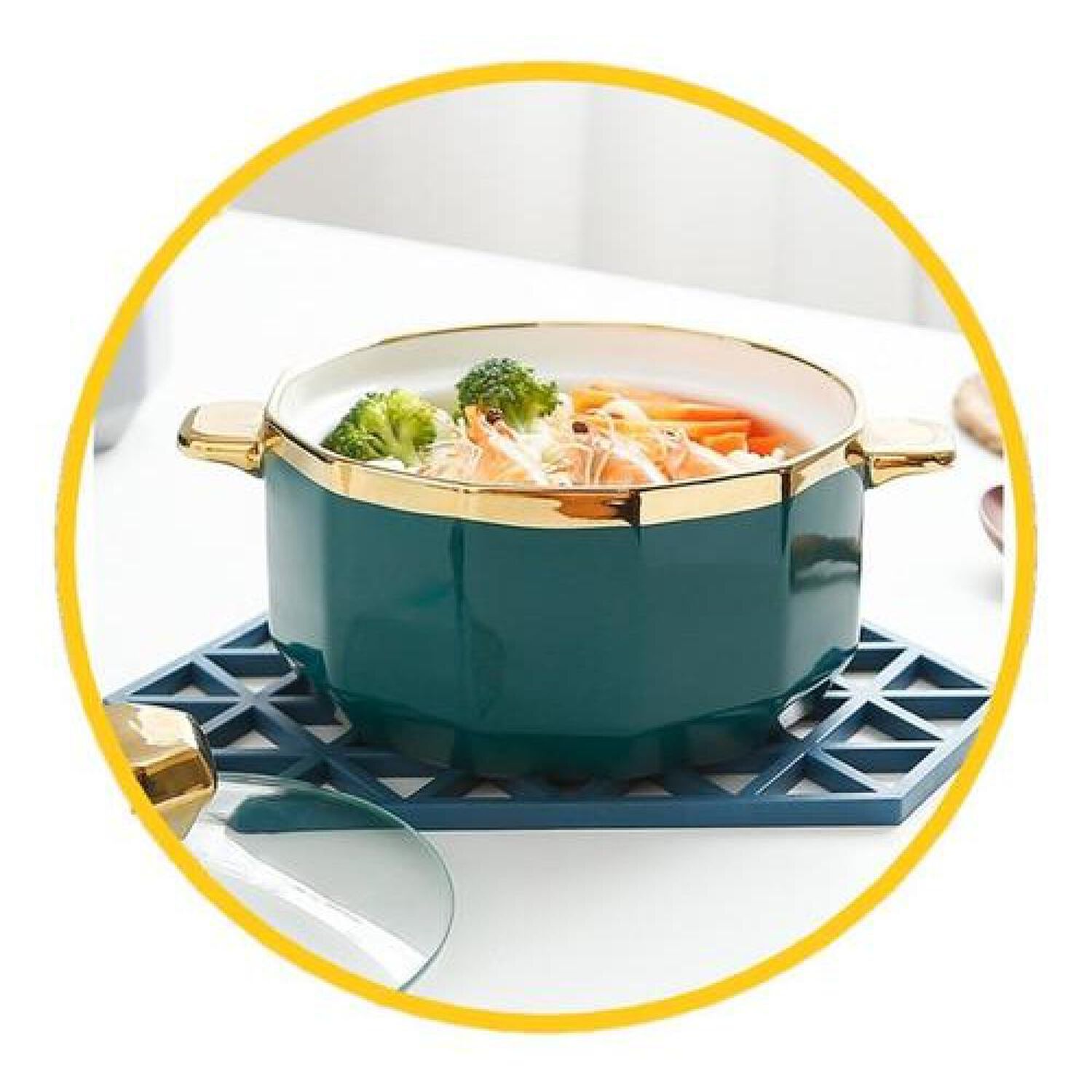 Bowl Tipo Olla Cer&aacute;mica N&oacute;rdico Dorado Ramen image number 3.0