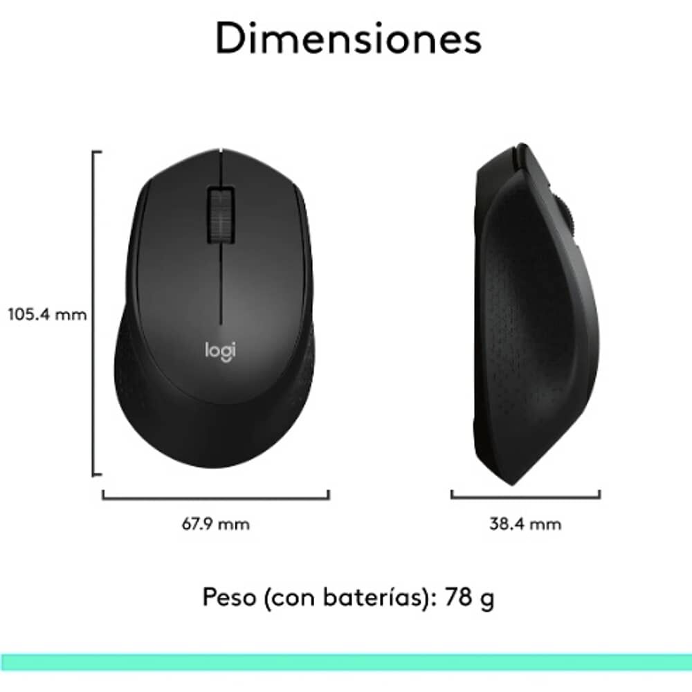 Mouse Inalambrico Logitech M280 Negro image number 6.0