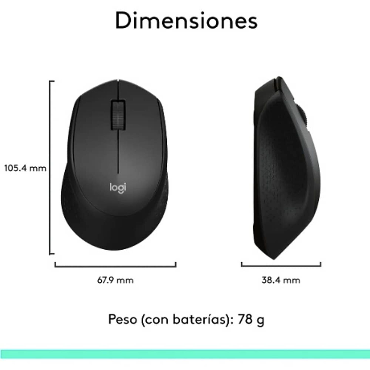 Mouse Inalambrico Logitech M280 Negro image number 6.0