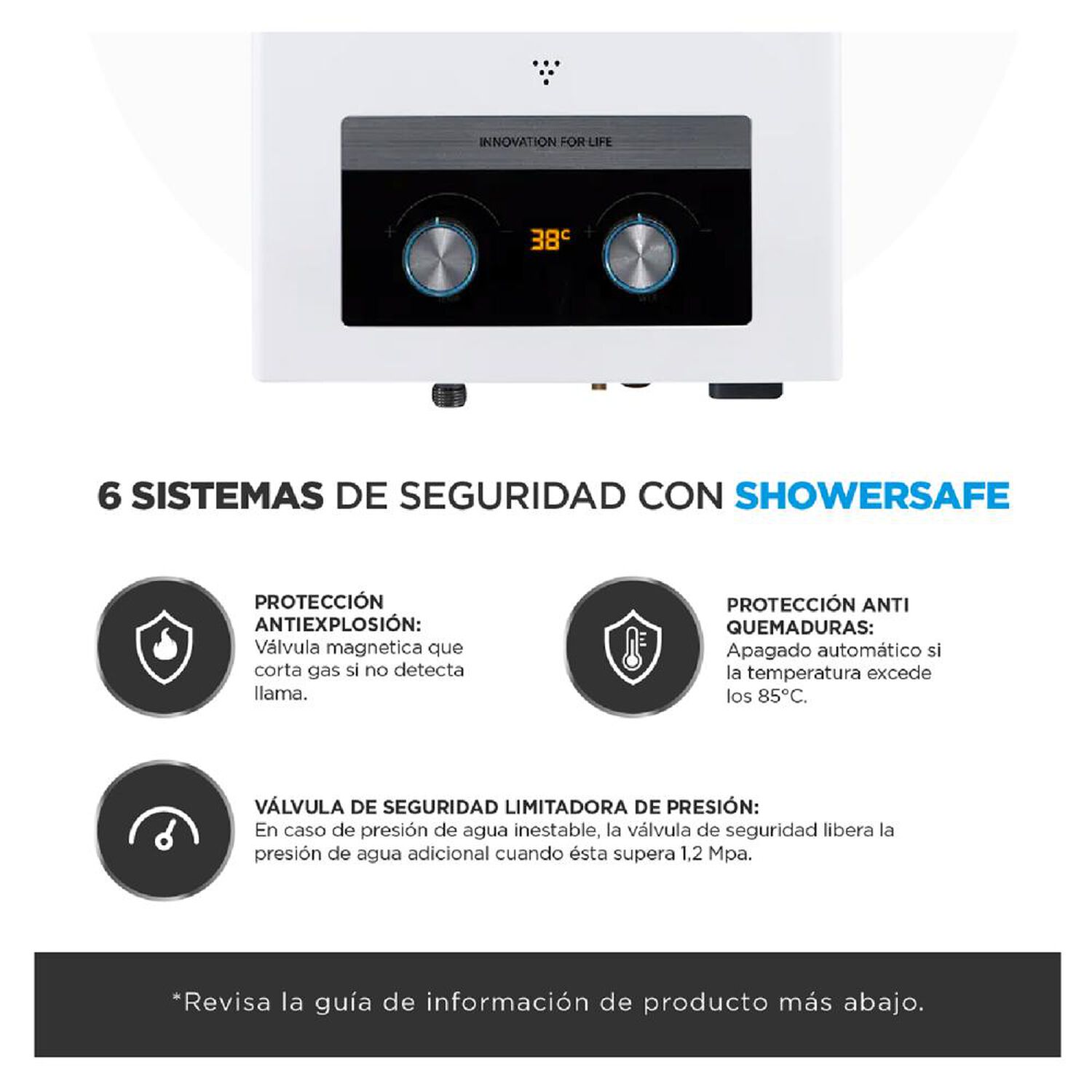 Calefont Midea MGWH13-26MDNCLW-GL  / Tiro Natural / Gas Licuado  / 13 Litros image number 5.0