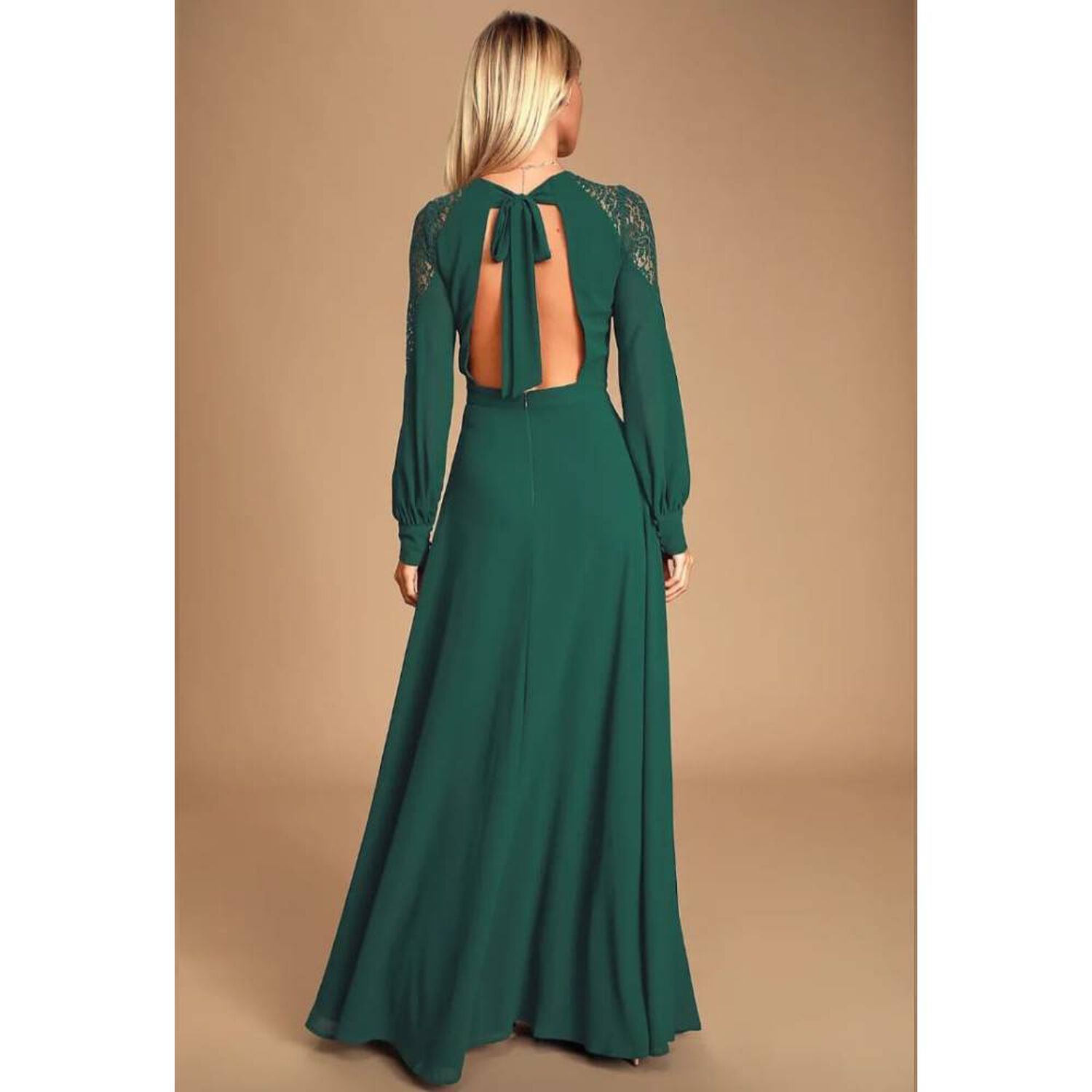 Vestido Maxi Color Verde Petroleo - Ignacia image number 2.0