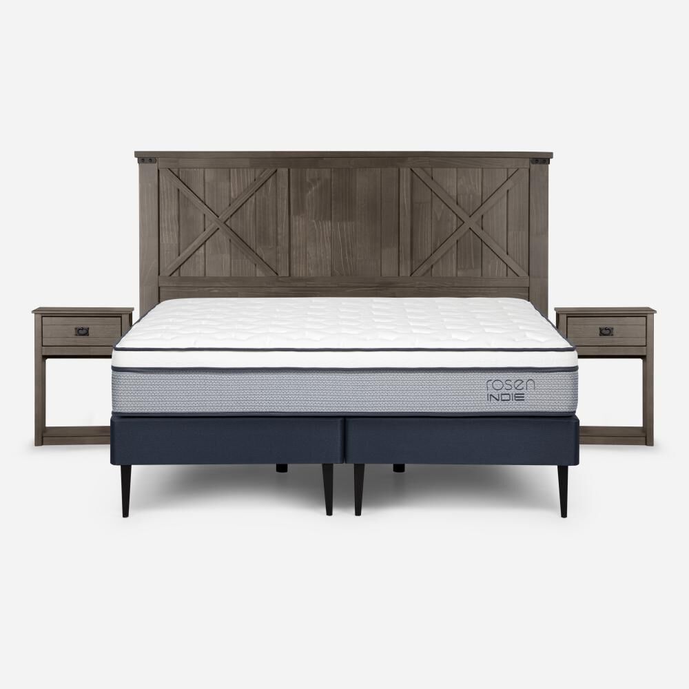 Cama Europea Rosen Indie / 2 Plazas / Base Dividida + Set de Maderas Ray image number 0.0