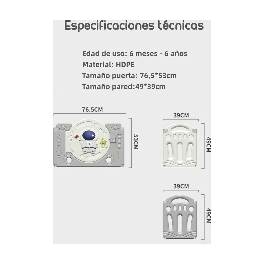 Corral Bebe Armado 153x160cm Con Accesorios Lubabycas image number 7.0