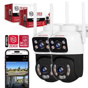 Pack X2 C&aacute;mara De Seguridad 2.4g Zeker Doble 4mp Impermeable